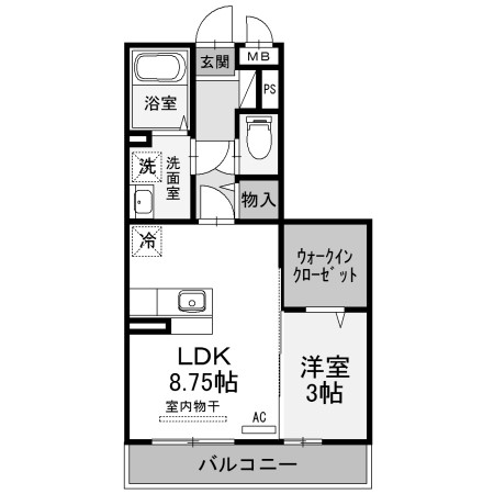 【熊谷市末広のアパートの間取り】