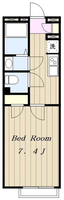 伊勢原市東大竹のアパートの間取り