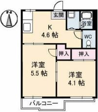 【倉敷市川入のアパートの間取り】