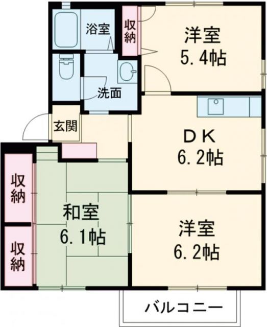 ハイマート曽根崎　A棟の間取り