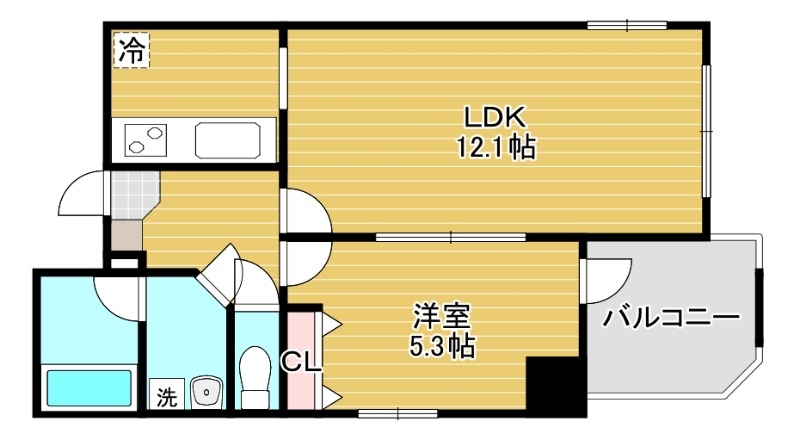 ウイング稲荷町の間取り