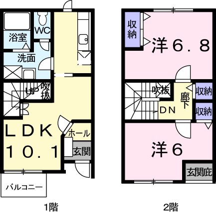 松本市梓川倭のアパートの間取り