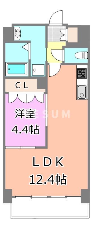 千葉市中央区新町のマンションの間取り