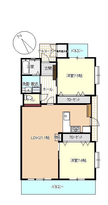アドバンス21シューペルブ毛利町の間取り写真