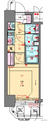 地下鉄長堀鶴見緑地線 玉造駅 徒歩2分 11階建 築6年の間取り写真