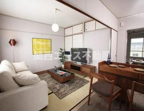 ＪＲ片町線 寝屋川公園駅 徒歩9分 5階建 築51年の居間写真
