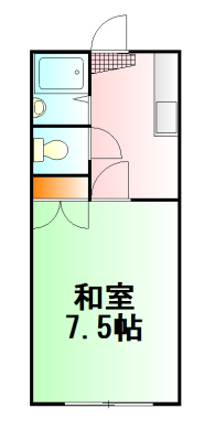 仙台市若林区二軒茶屋のアパートの間取り