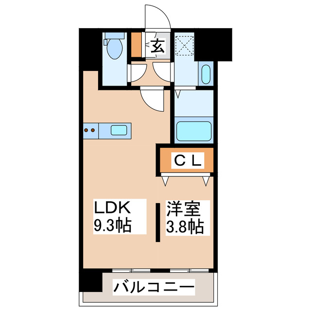 熊本県熊本市中央区本荘３（マンション）の賃貸物件の間取り