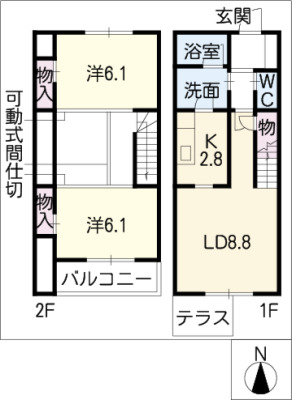 朝倉川アパートメントハウスの間取り