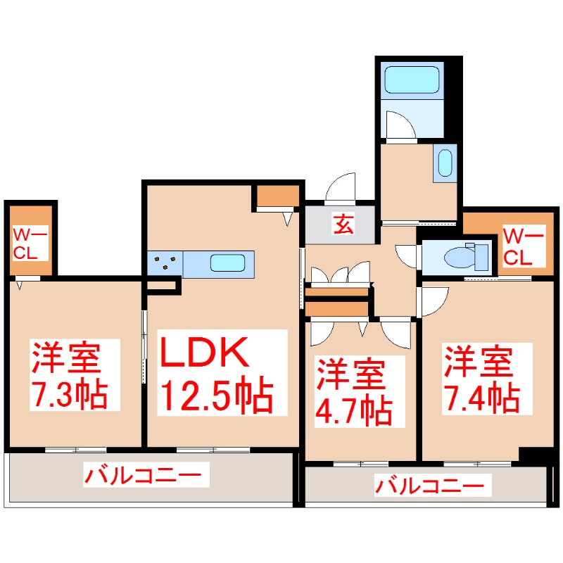 シャーメゾン大龍I棟の間取り