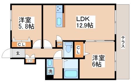 神戸市垂水区清玄町のアパートの間取り