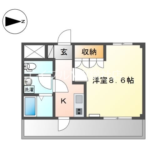 倉敷市玉島長尾のアパートの間取り