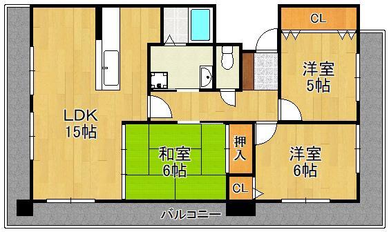 行橋市中央のマンションの間取り