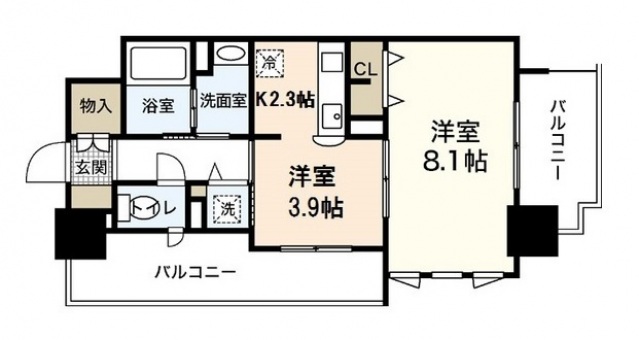 【広島市中区小網町のマンションの間取り】