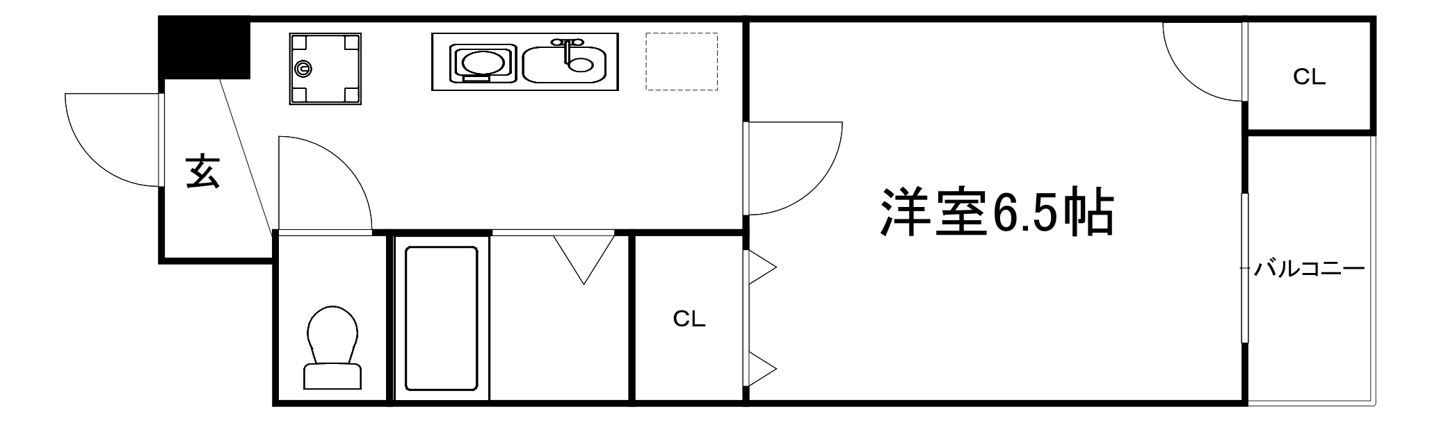 【大阪市中央区船越町のマンションの間取り】