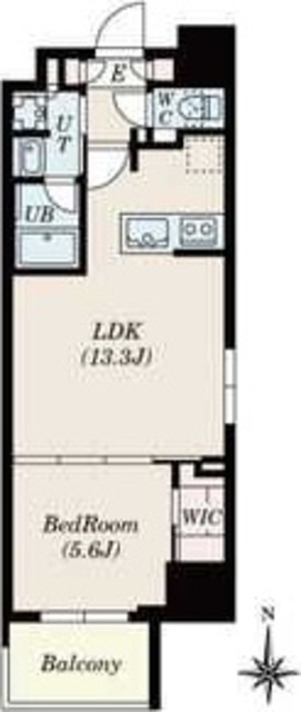 大阪市中央区高麗橋のマンションの間取り