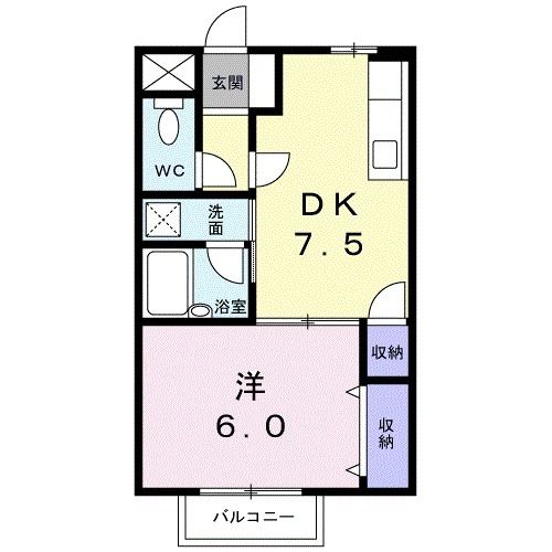 柴田郡柴田町大字船岡のアパートの間取り