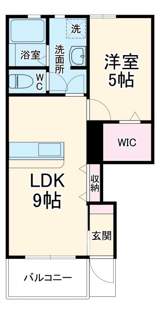 【浜松市浜名区小松のアパートの間取り】