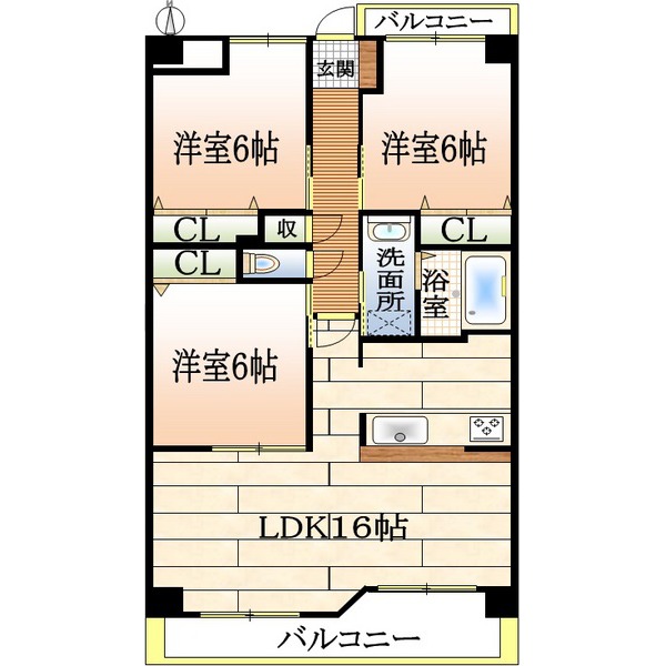 名古屋市南区呼続のマンションの間取り