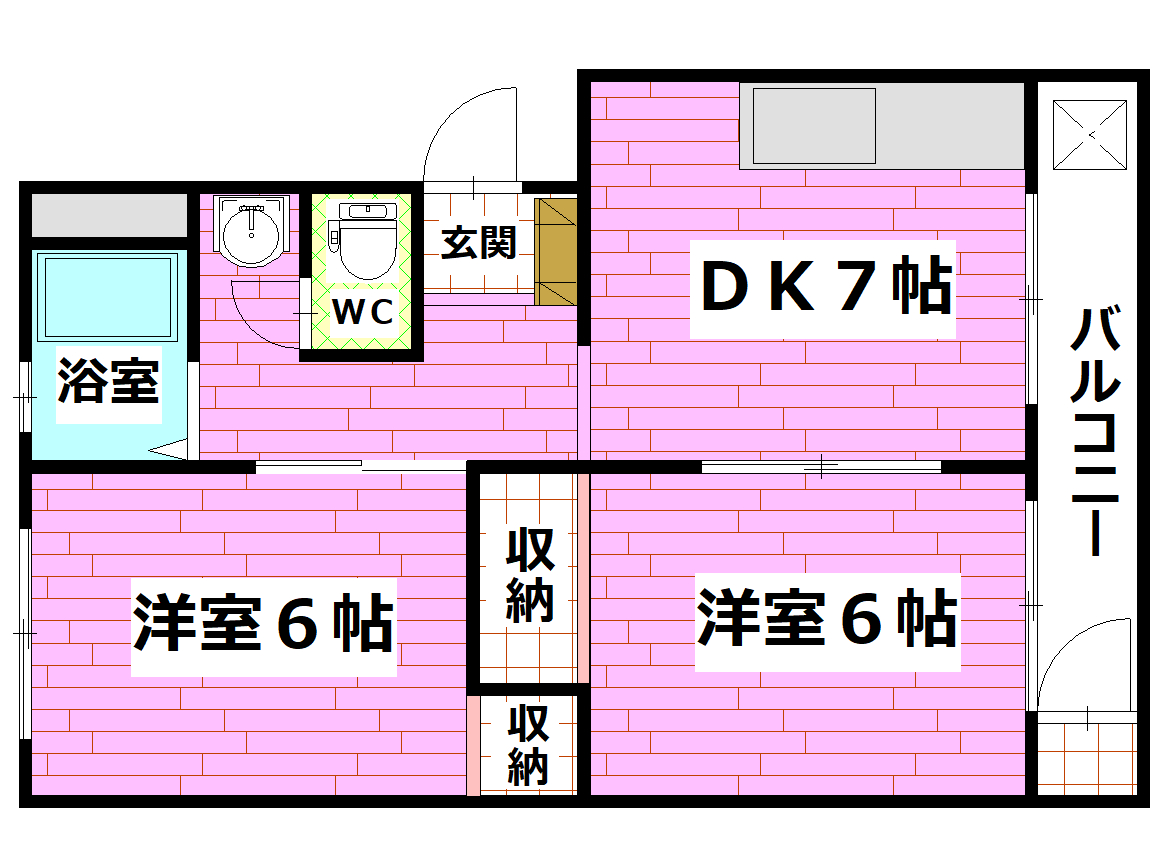 呉市焼山中央のマンションの間取り