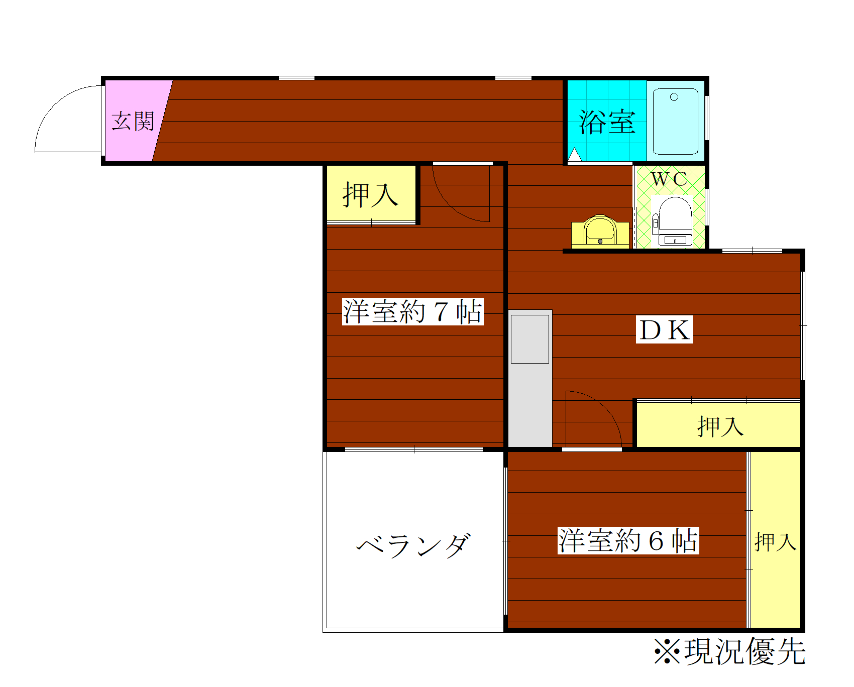 台東区千束のマンションの間取り