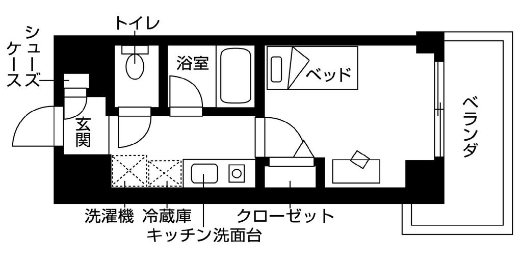 東大阪市西上小阪のマンションの間取り