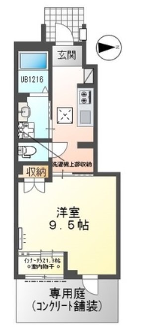 【浜松市中央区和地山のアパートの間取り】