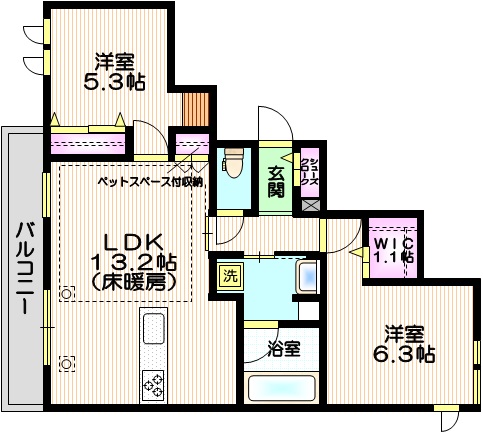 さいたま市浦和区常盤のマンションの間取り