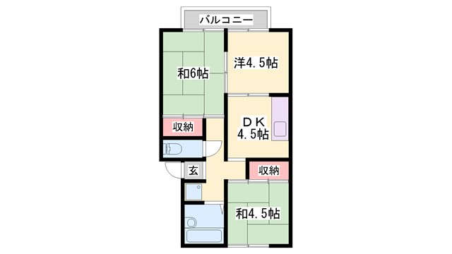 プレジール・沖　西棟の間取り