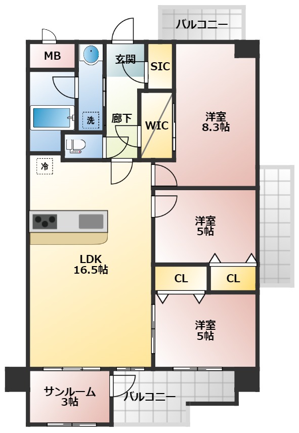 Y・M　FLAT　matoba ワイエムフラットマトバの間取り