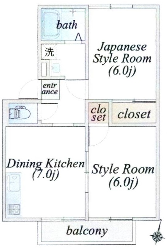 さいたま市見沼区大字東門前のアパートの間取り