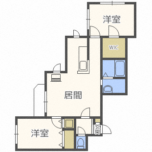 札幌市中央区南十八条西のマンションの間取り