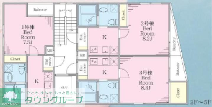 足立区東伊興のマンションの間取り