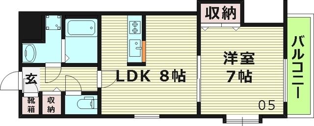 大阪市城東区古市のマンションの間取り