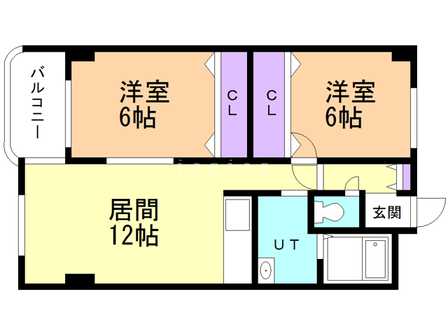 札幌市北区あいの里二条のマンションの間取り