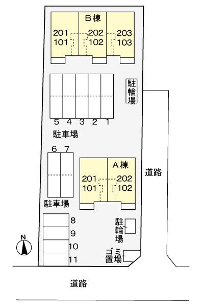 【ル．レーヴの駐車場】