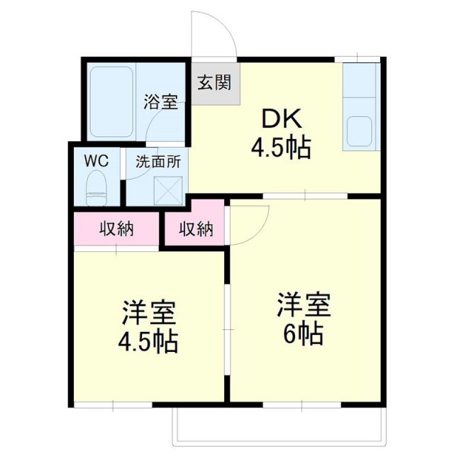 掛川市久保のアパートの間取り