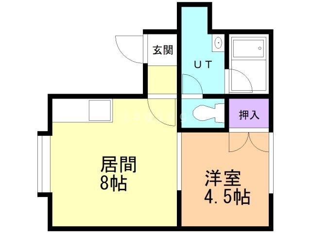 石狩市花川南四条のアパートの間取り