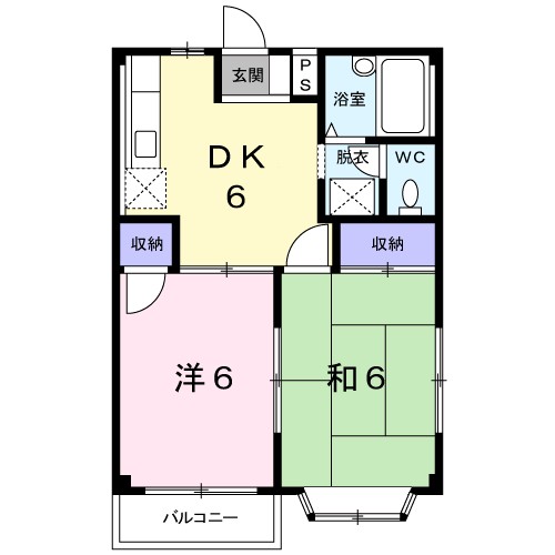 ＪＲ篠ノ井線 松本駅 徒歩37分 2階建 築33年の間取り写真