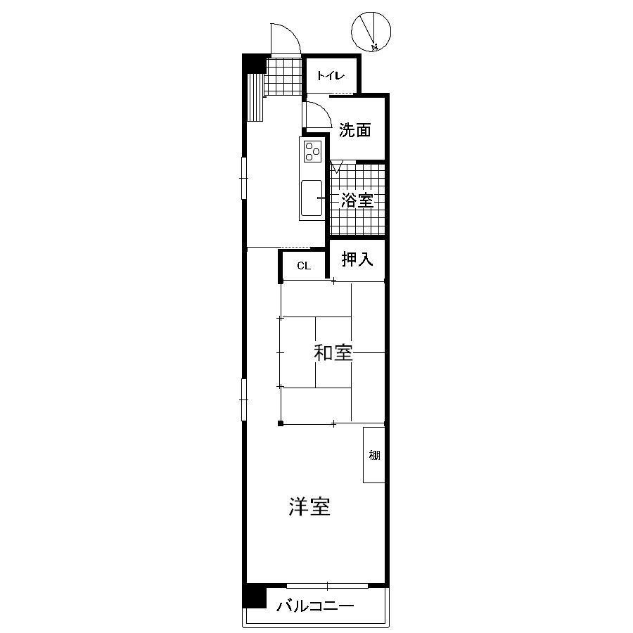 広島市中区中町のマンションの間取り