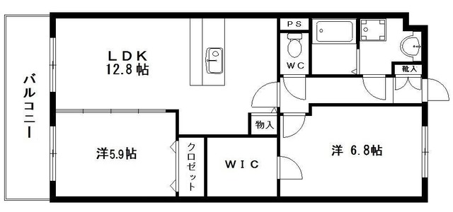 富士市南松野のマンションの間取り