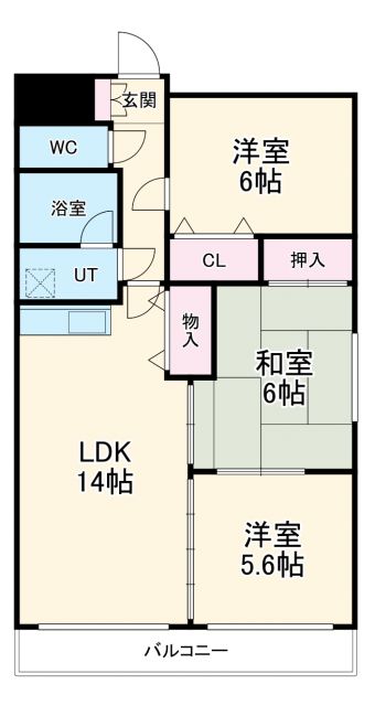 各務原市那加日新町のマンションの間取り