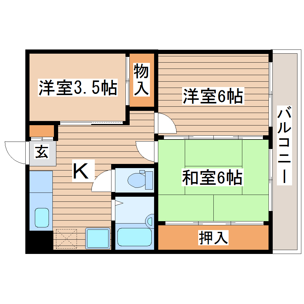 大手町YKハイツA棟の間取り