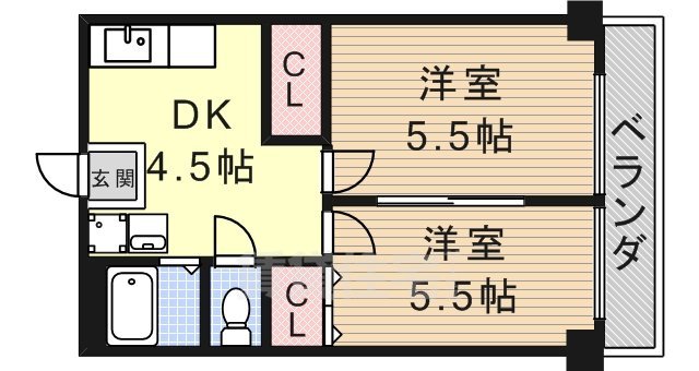 名古屋市中区新栄のマンションの間取り