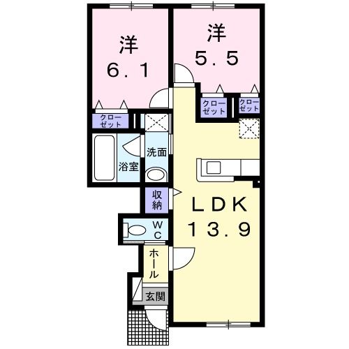 旭川市豊岡十五条のアパートの間取り