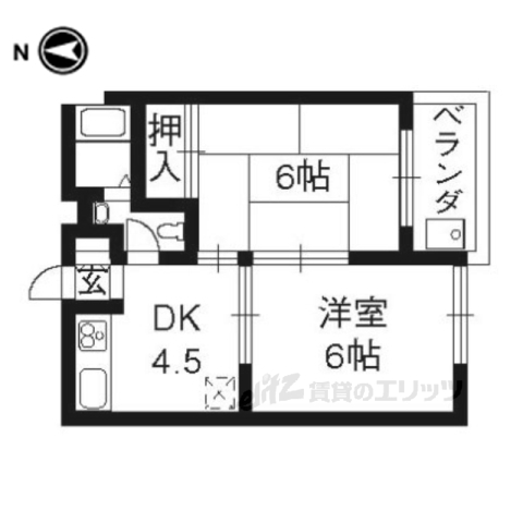 京都市伏見区過書町のマンションの間取り