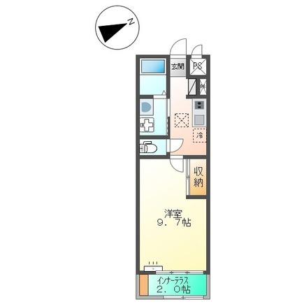 倉吉市清谷町のアパートの間取り