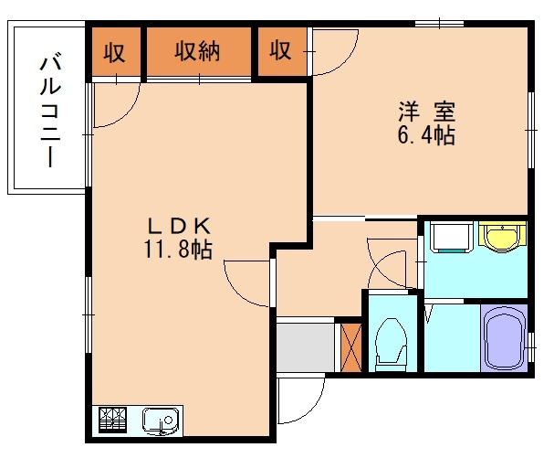 福津市宮司のアパートの間取り