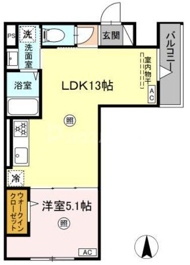 足立区竹の塚のアパートの間取り