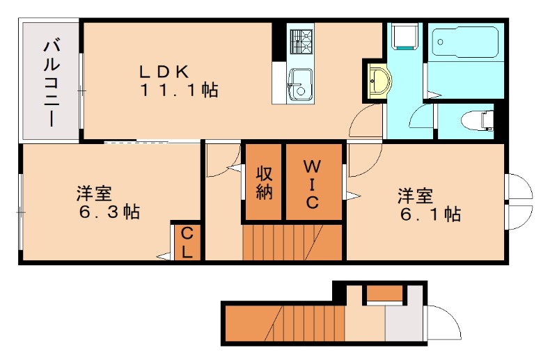 糟屋郡須惠町大字上須惠のアパートの間取り